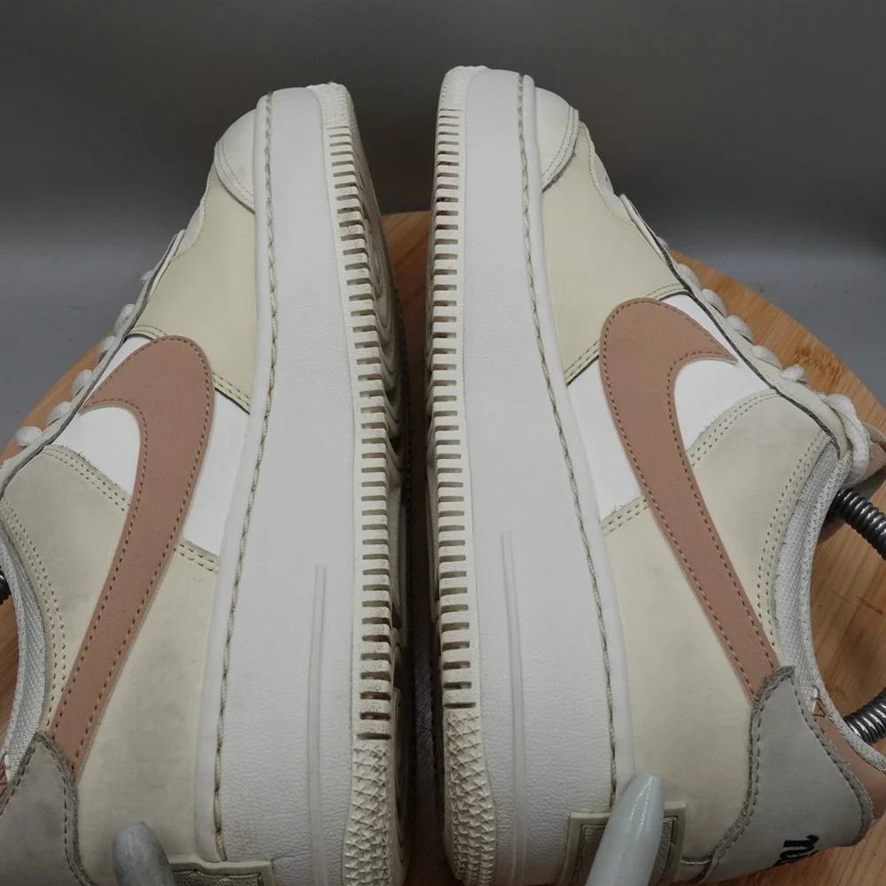 Nike Womens 9 Air Force‎ 1 Shadow Sail Hemp Fossil Light Bone CI0919-116 Flaws